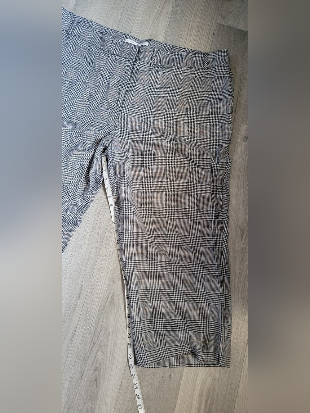 Veronica Beard Gemini Linen Blend Houndstooth Plaid Crop Pant in Navy Multi, 26 - Picture 6 of 16